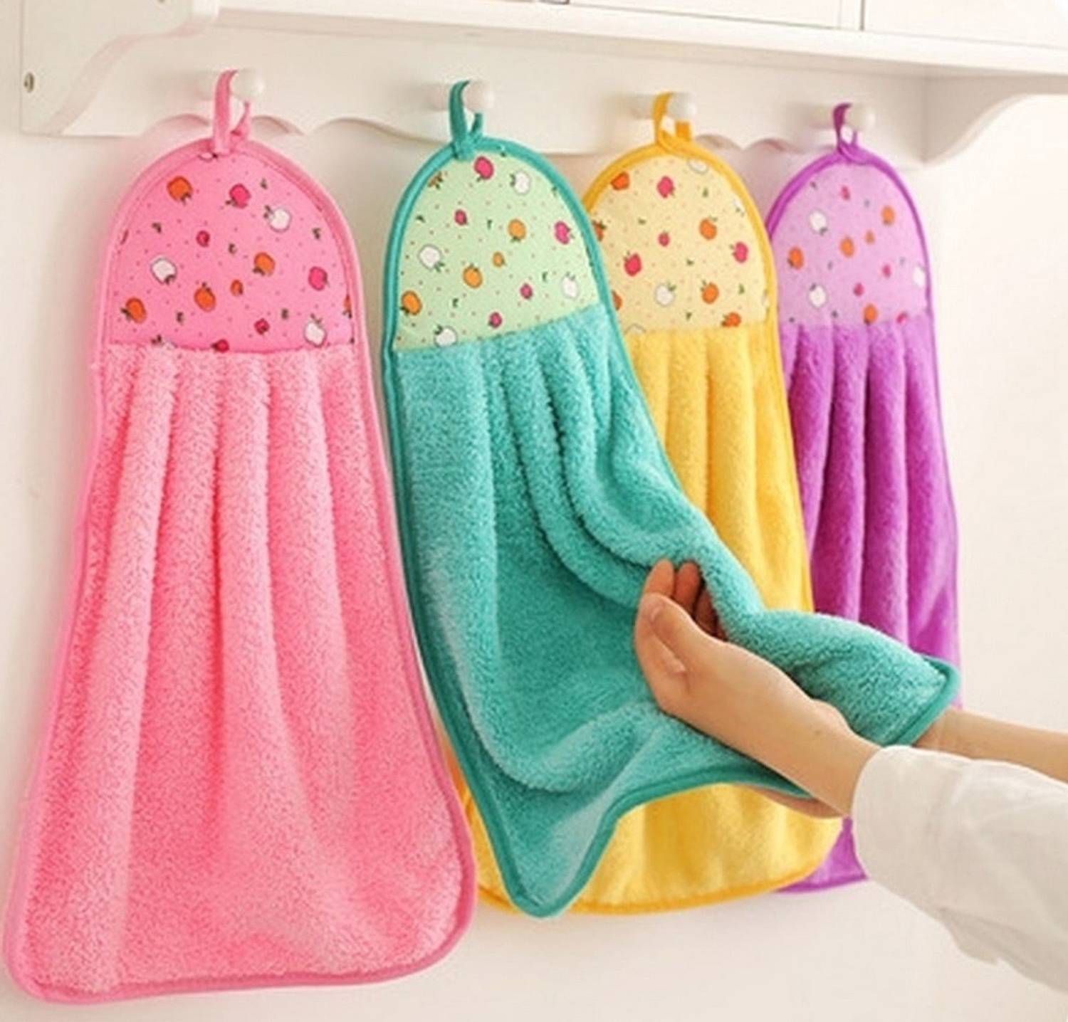 AKADO Microfiber Washbasin Cotton Hanging and Dish Cleaning Hand Towel Napkins Multicolor Cloth Napkins