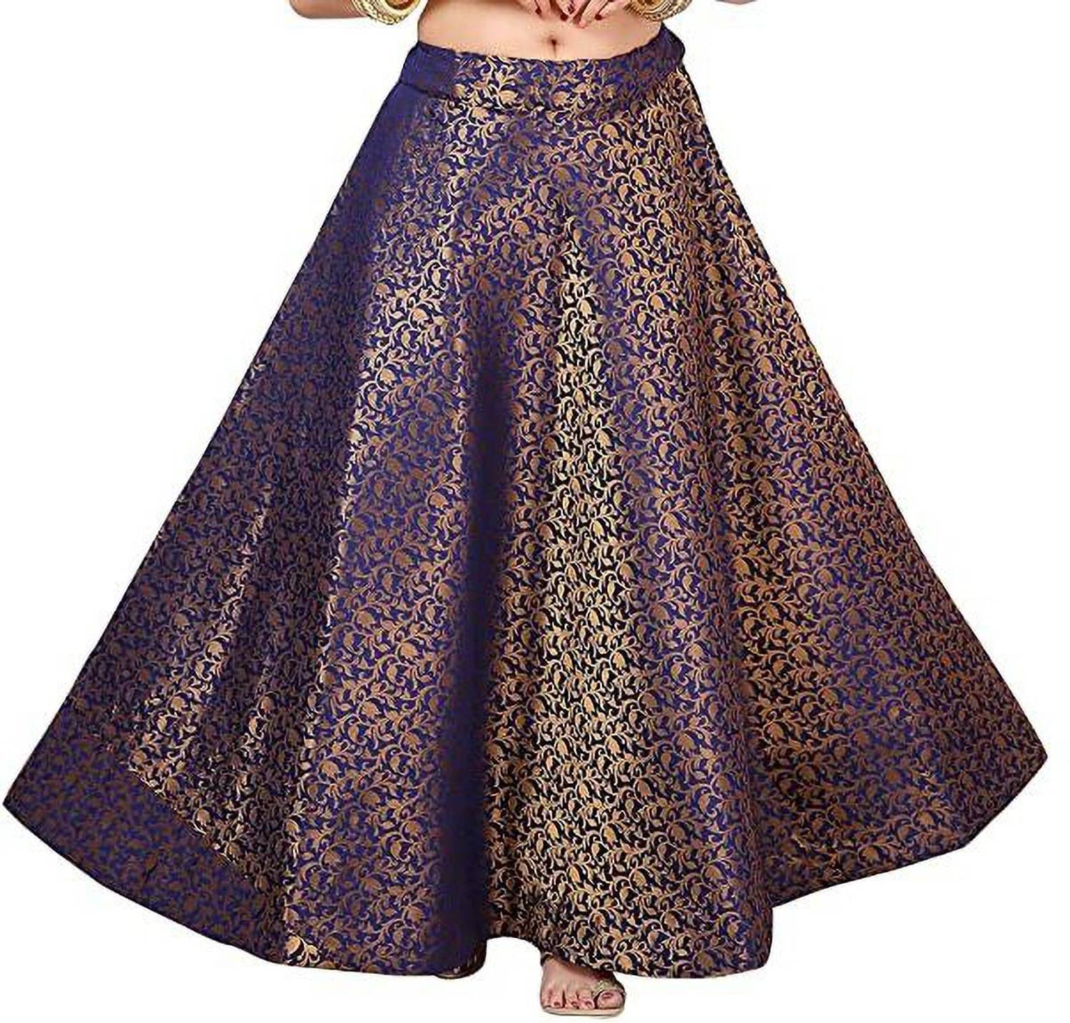 BALAAD CREATION Self Design Women Regular Blue, Gold Skirt