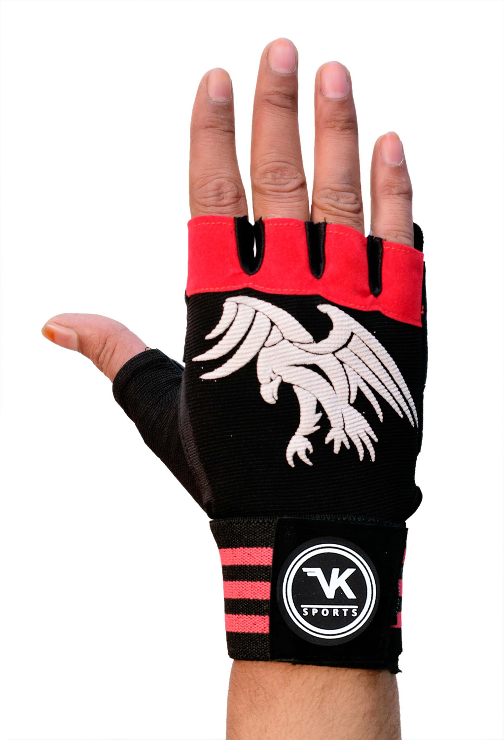 Image of VK Fashions Lycra Gym Gloves for Weightlifting, Crossfit, Fitness Gym & Fitness Gloves