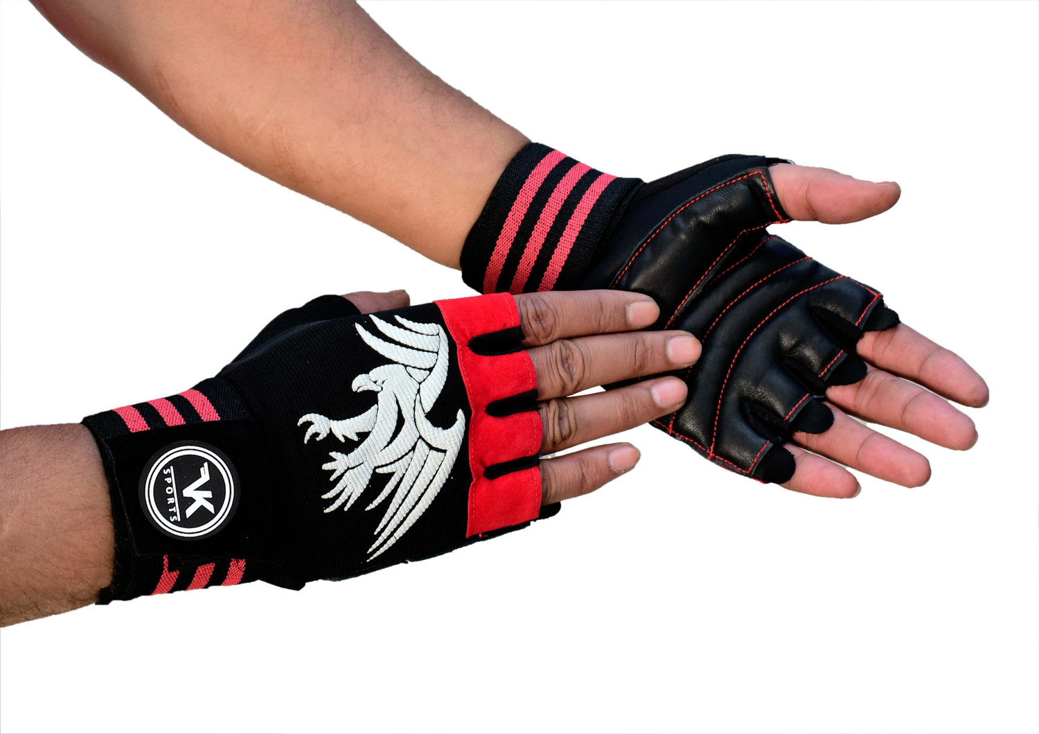 Image of VK Fashions Lycra Gym Gloves for Weightlifting, Crossfit, Fitness Gym & Fitness Gloves