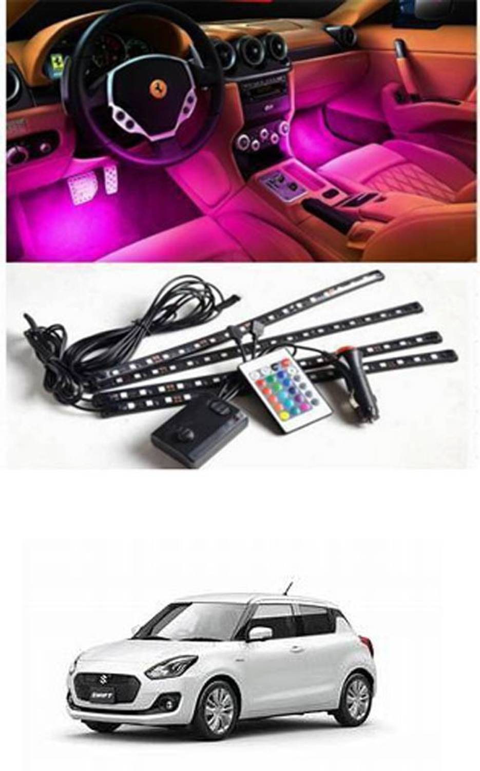 APICAL Car Atmosphere Lights Car LED Strip Light 4pcs For Swift Car Fancy Lights