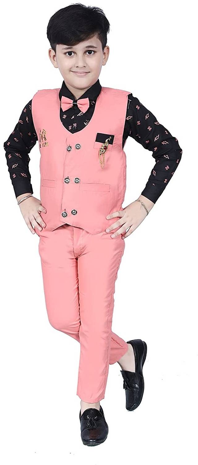 24era Boys Festive & Party Shirt, Waistcoat and Pant Set