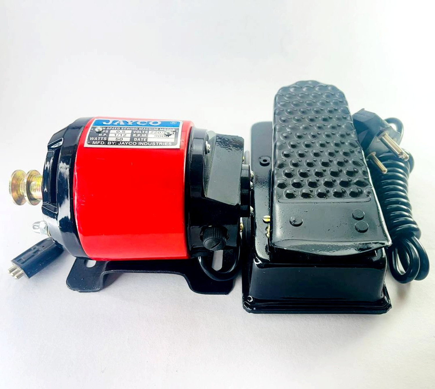Image of JAYCO Sewing Machine Motor (COPPER WINDING) with Heavy Regulator (Base + L-SET) -RED - Electric Sewing Machine 100 built-in stitches 8500 SPM 6 Months Warranty Red and Black
