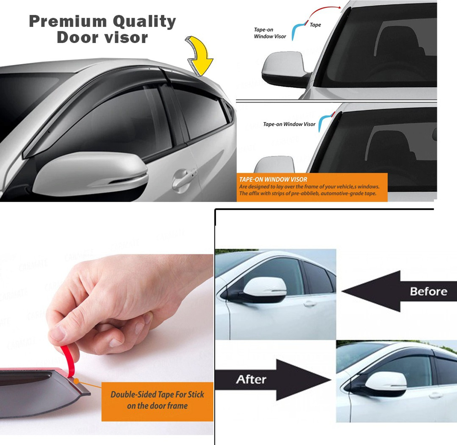 Image of KRISHNA AUTO For Non-convertibles Front, Rear Wind Deflector