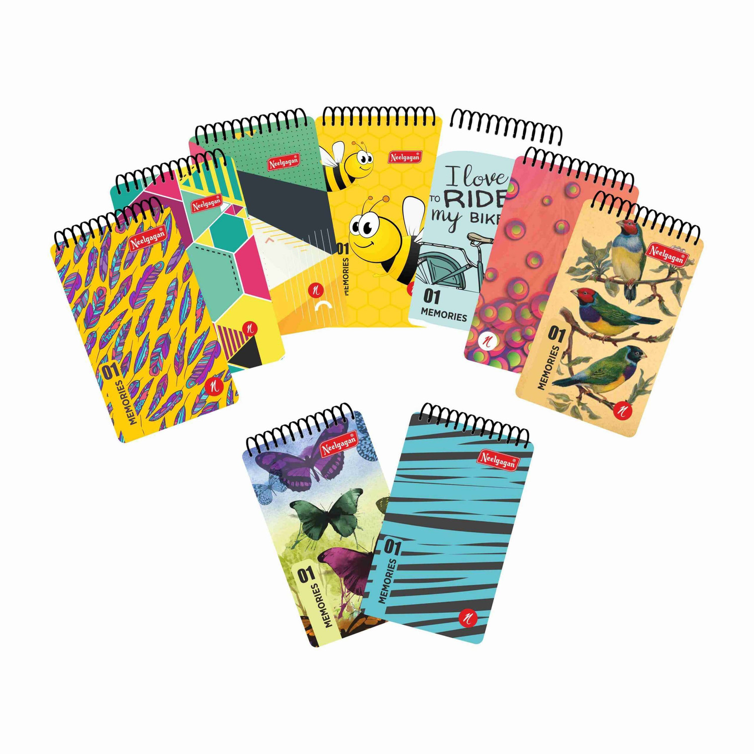 Image of NEELGAGAN Spiral Note Pad No. 1, (9.0cm x 6.2cm) 160 Page (P-20) Pocket-size Diary Ruled 160 Pages
