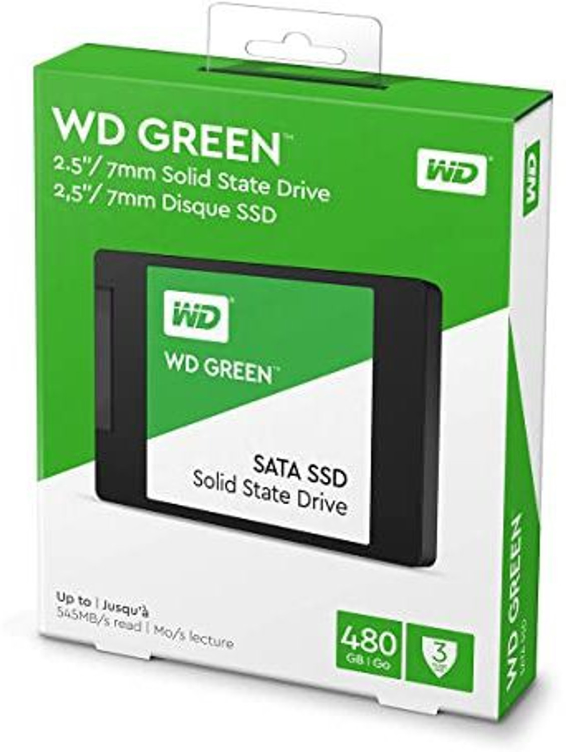 Image of WD 480 GB SSD 480 GB Desktop, Laptop, Network Attached Storage Black SATA III Internal Solid State Drive (SSD) (WD480)