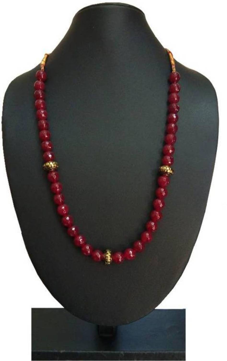 Beaded Gorgeous Handmade Quartz stone, Red Agate Stone, and Micro Gold Beads Necklace Onyx Gold-plated Plated Stone Necklace