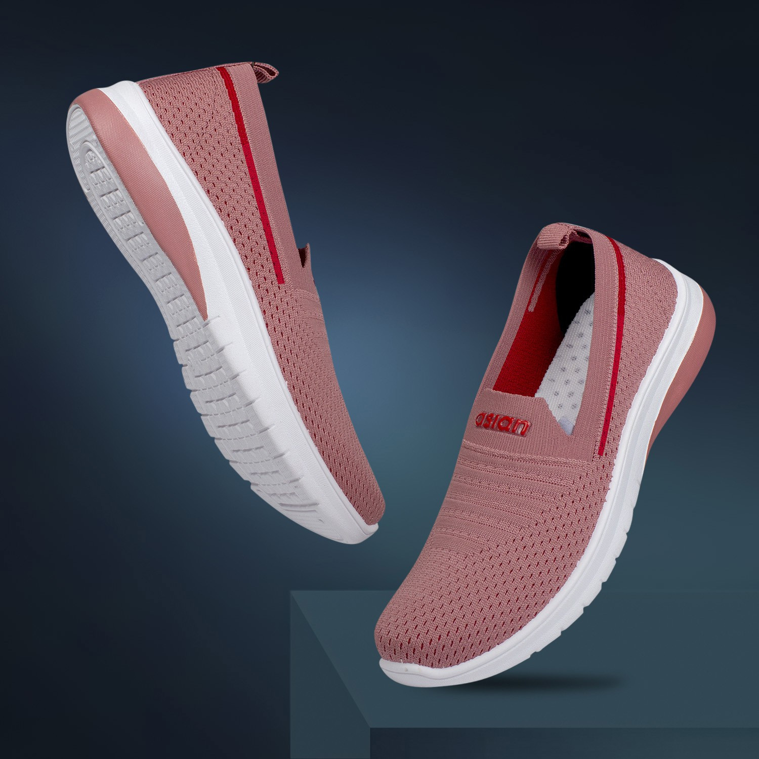 Image of asian Melody-31 Onion Peach Loafers,Bellies,Stylish Slip On Sneakers For Women