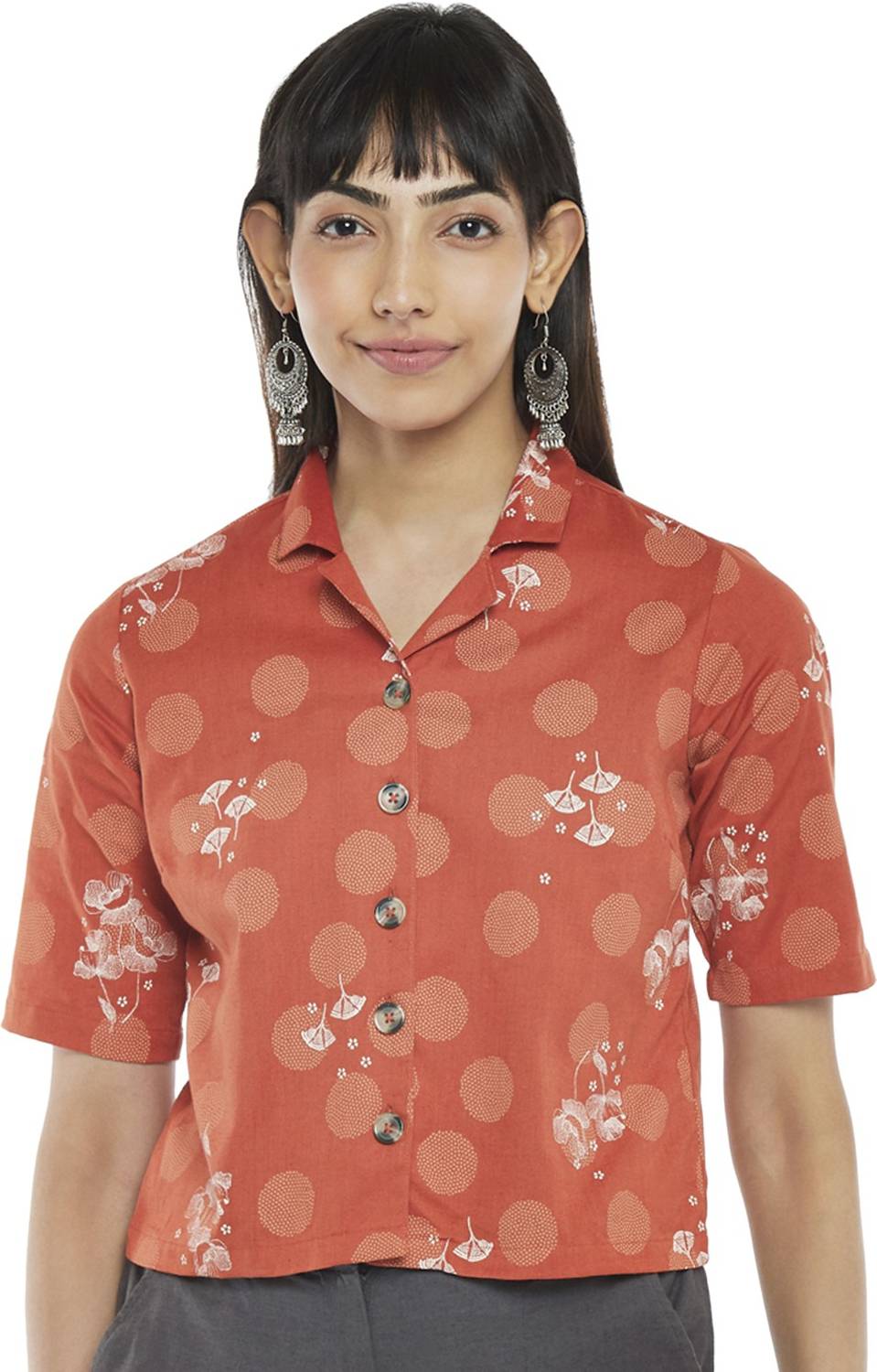 Akkriti by Pantaloons Casual Printed Women Orange Top