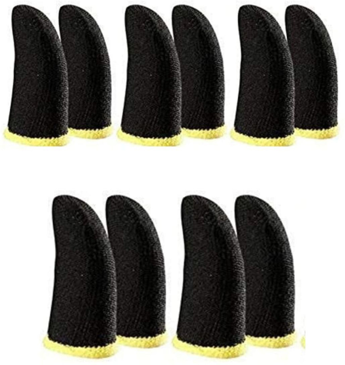 Image of KRIWIN PUBG Finger Sleeve Thumb Grip Sweatproof Smooth ( set of 5) & Responsive Touch Combo Set Designed for Gaming (Black)