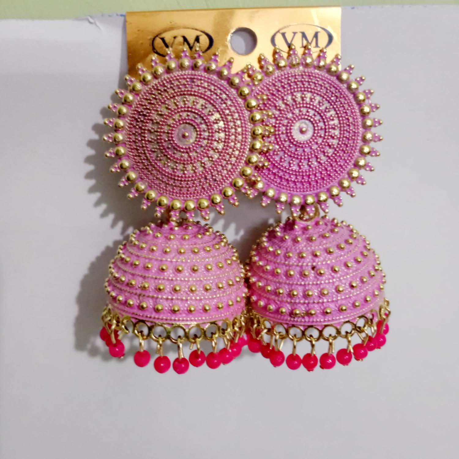 CHARMING pink jhumki Alloy Jhumki Earring
