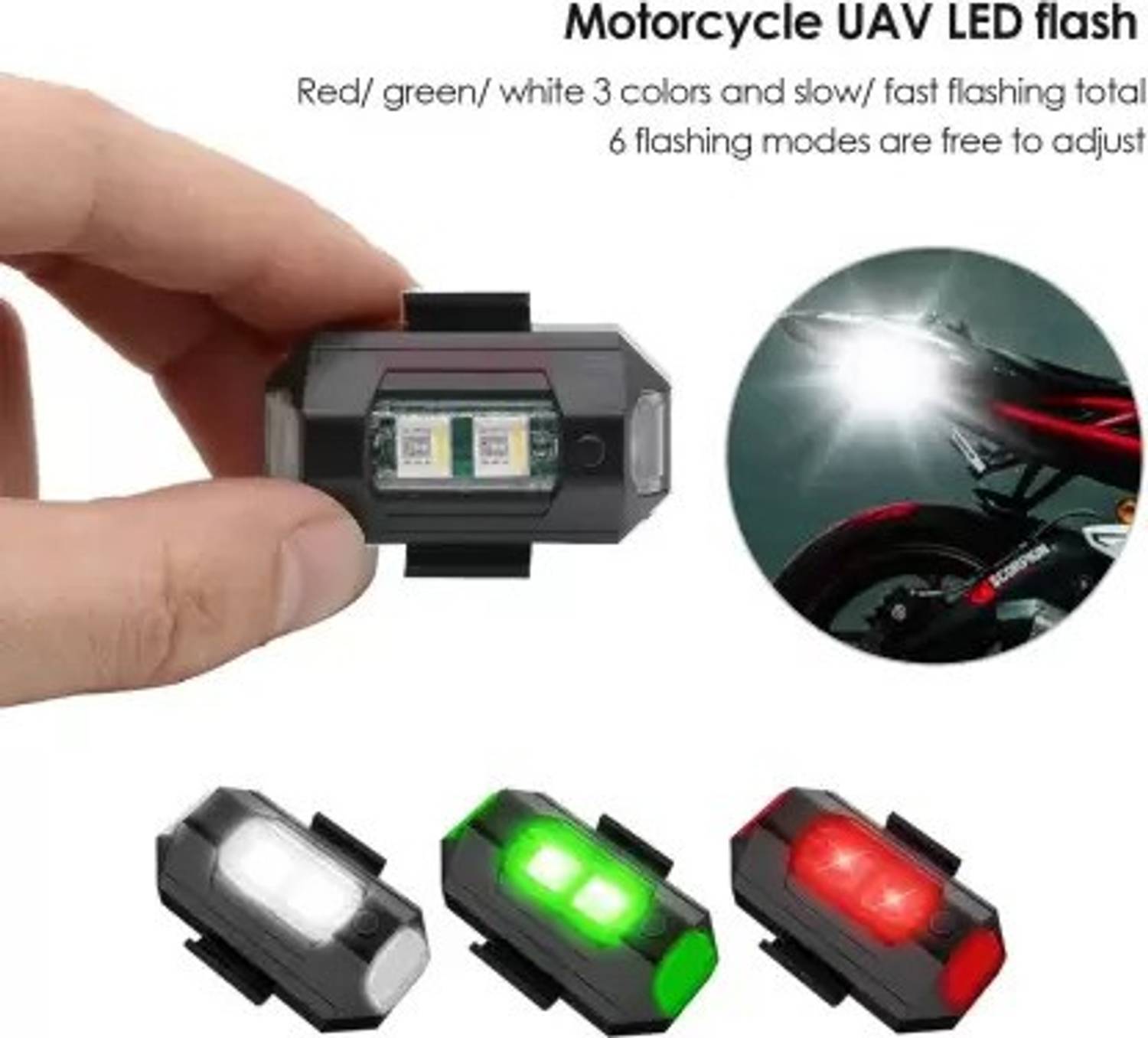 AIRSKY MINI Motorcycle Warning Light Drone Strobe Light Laser Fog Lamps Light Motorbike Fog Lamp Motorbike LED (12 V, 10 W)