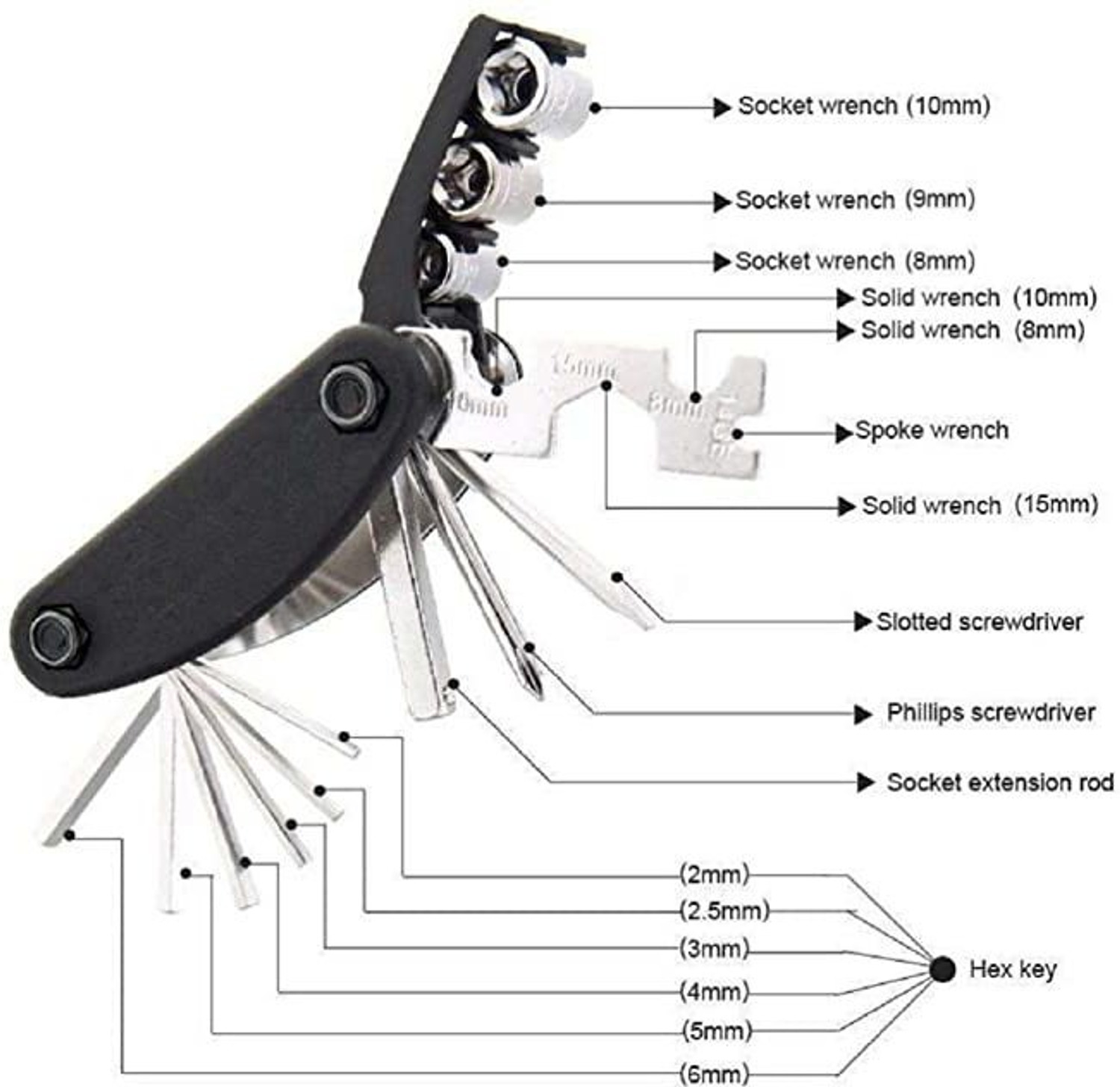 Image of Hitman Bicycle LN Key Set Folding Allen Key Set