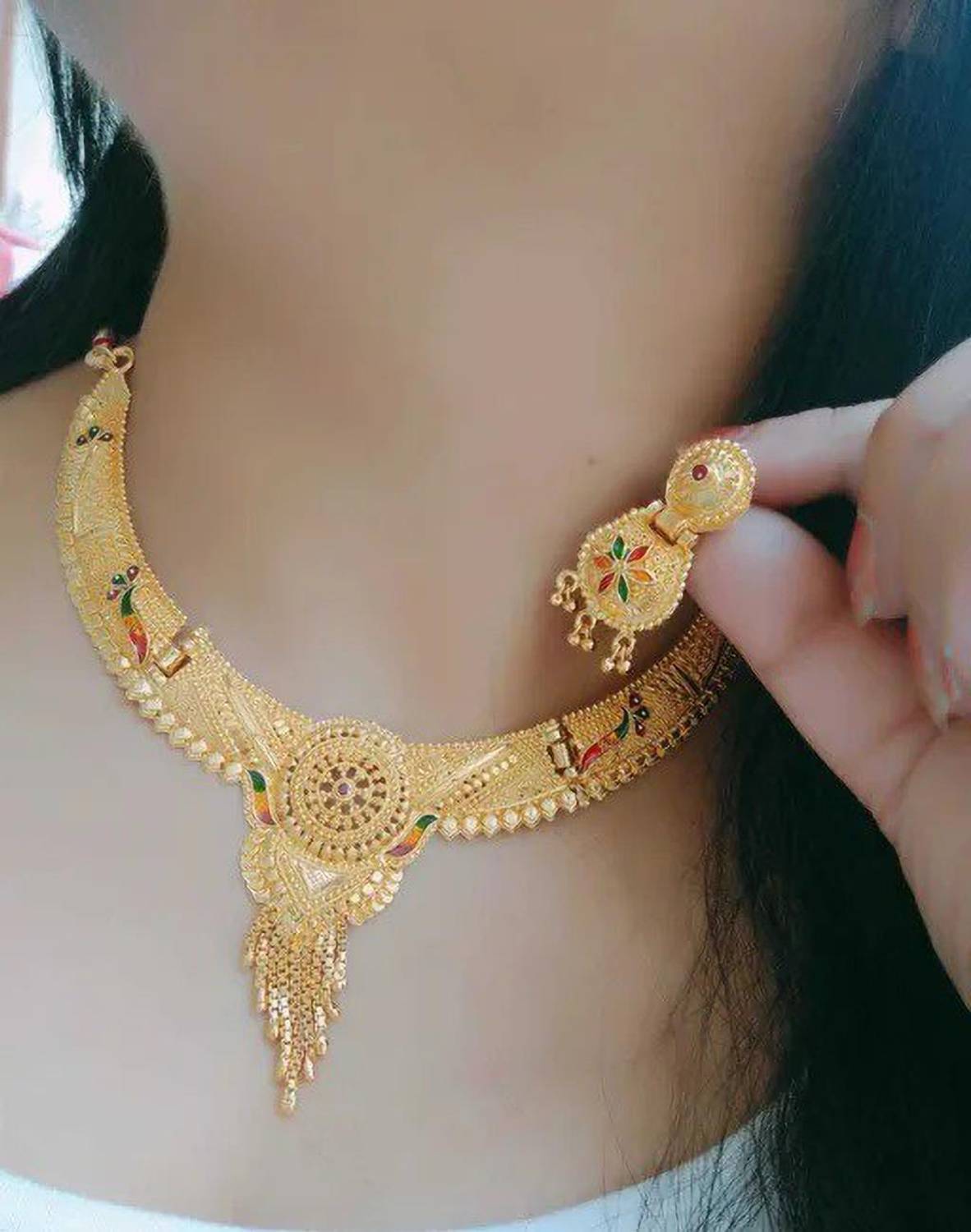 AKENTERPRISE Alloy Gold-plated Gold Jewellery Set