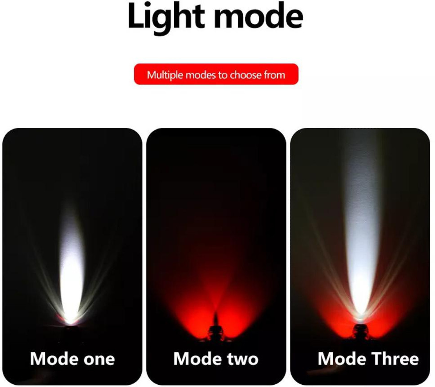 Image of SHIVEXIM Bicycle Zoom-able Feature 4 Mode LED Headlight and LED Tail Light LED Front Rear Light Combo (Multicolor)