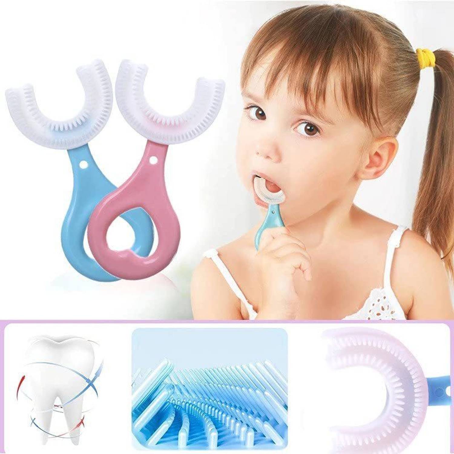 Asterin Sales Toothbrush for Kids Silicone Soft Head Toothbrush For 2-10 Years Mouth-Cleaning Soft Toothbrush