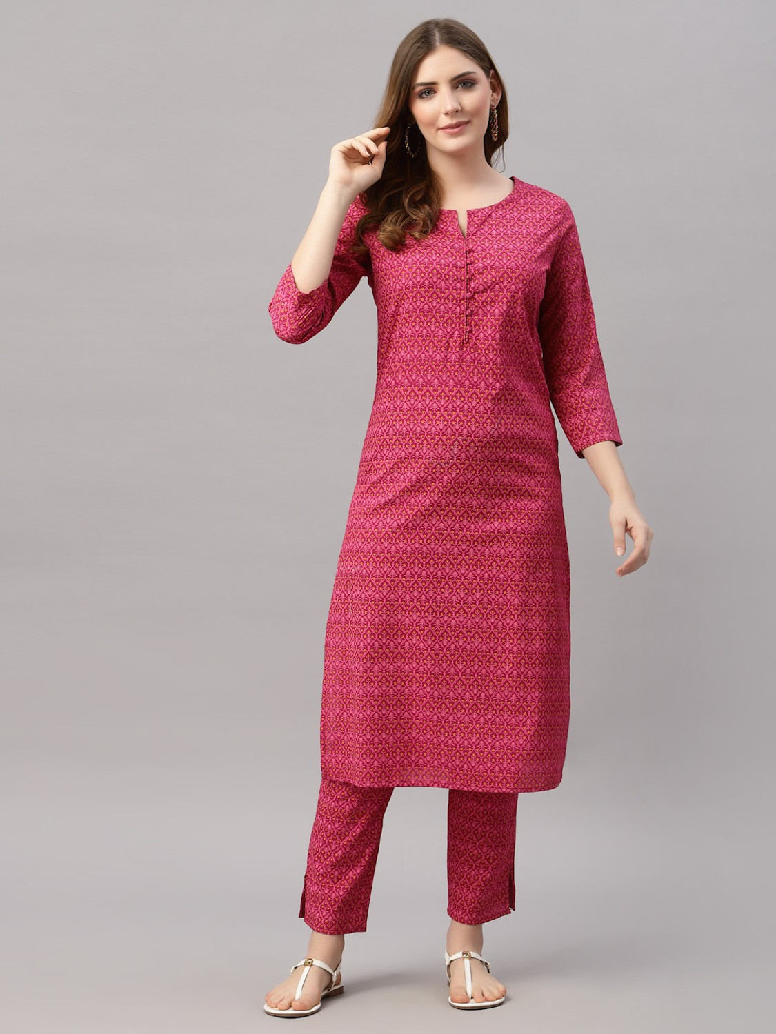 Image of Jaipuri Bunaai Women Kurta Pant Set
