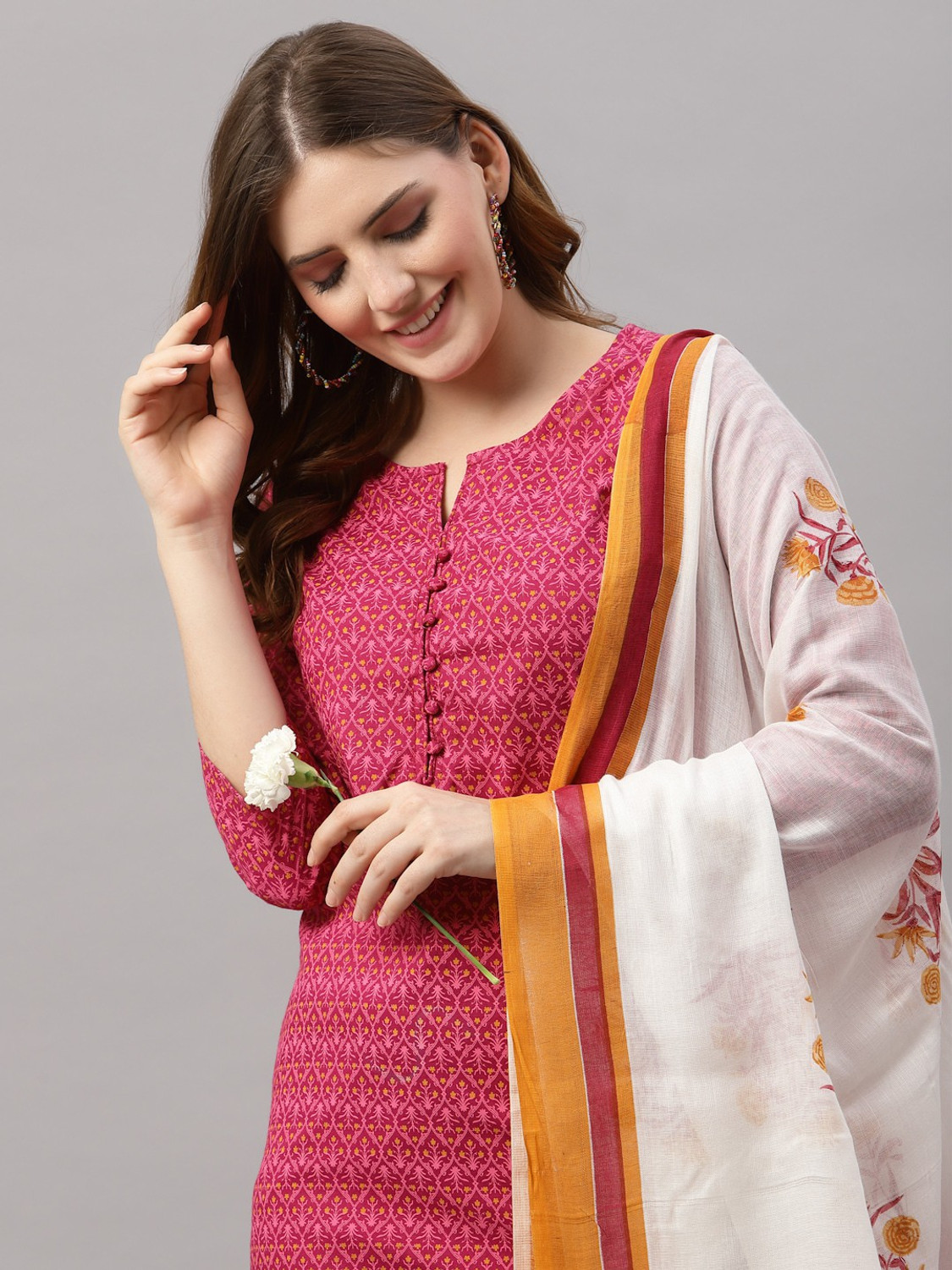 Image of Jaipuri Bunaai Women Kurta Pant Set