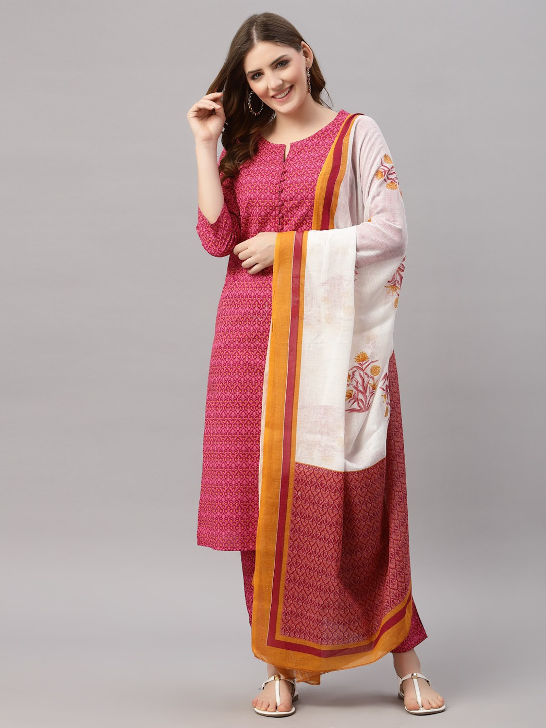 Image of Jaipuri Bunaai Women Kurta Pant Set