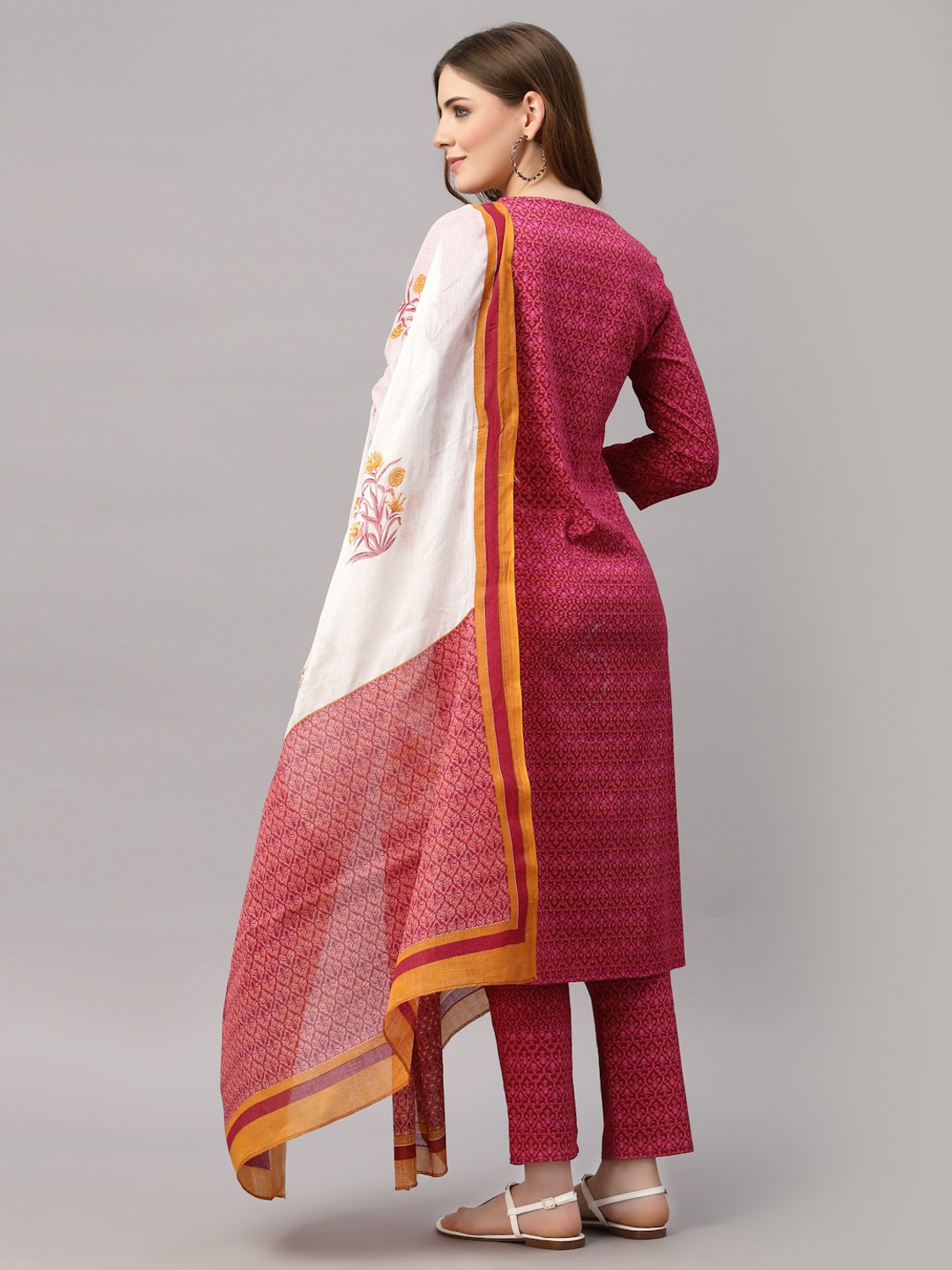 Image of Jaipuri Bunaai Women Kurta Pant Set
