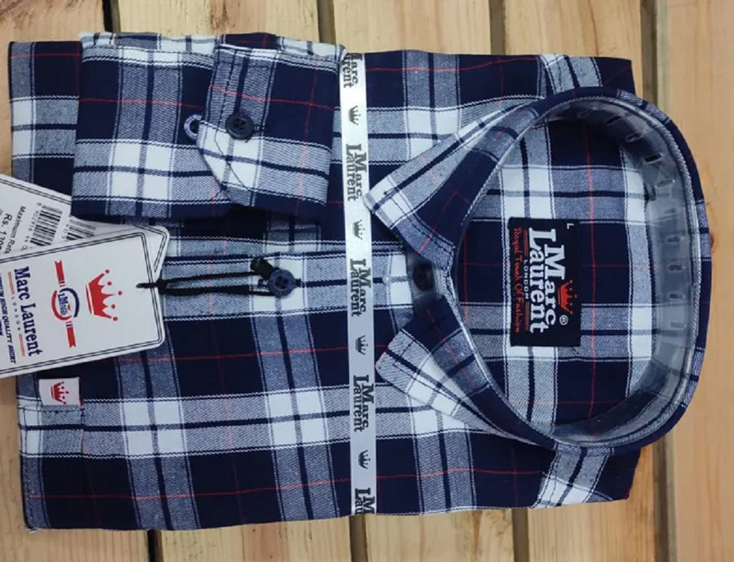 Image of Marc Laurent Men Checkered Casual Multicolor Shirt