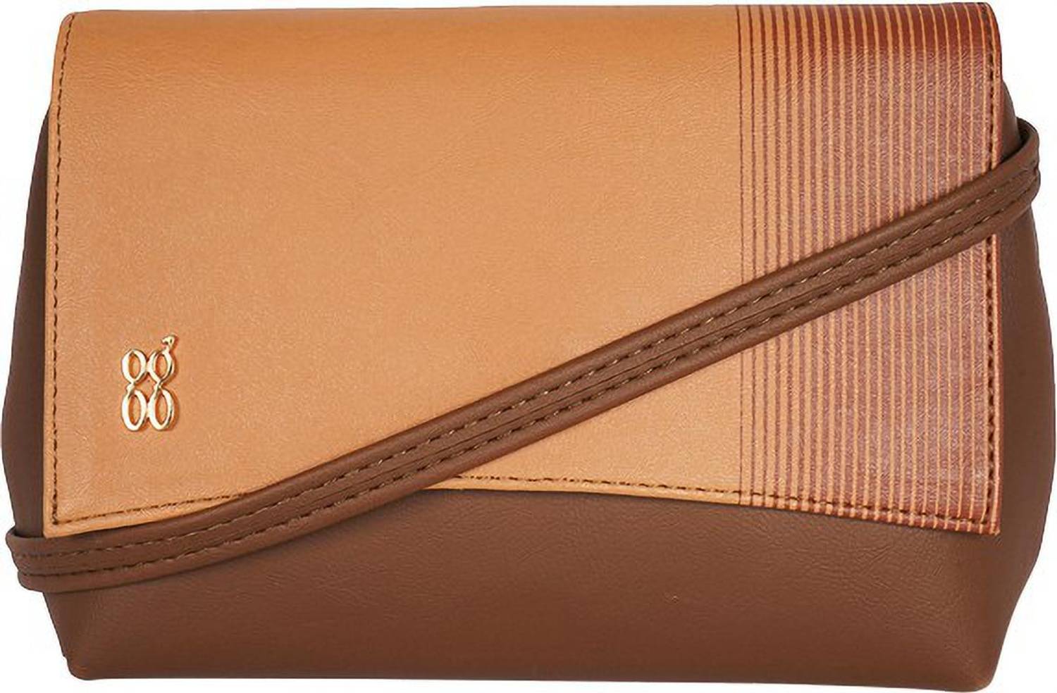 Baggit Yellow, Brown Sling Bag LPXE DECT E DIEGO MUD