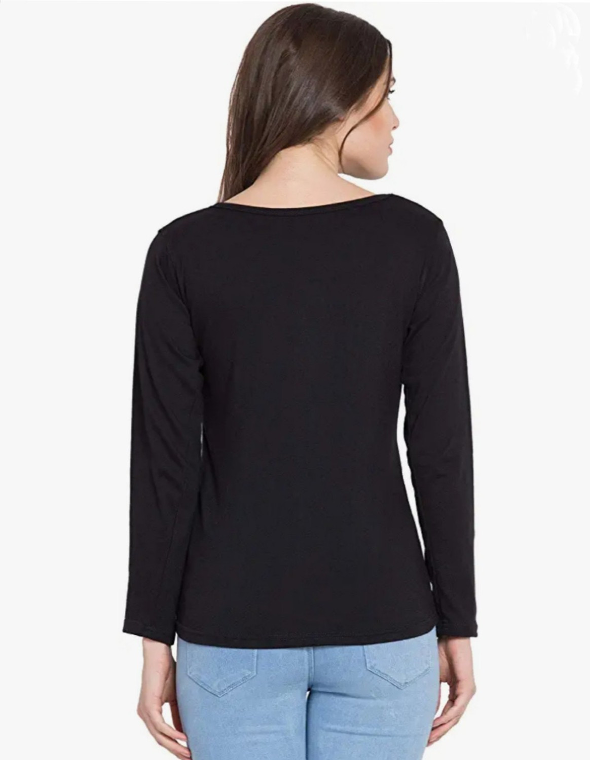 Image of Smart Colors Solid Women Round Neck Black T-Shirt