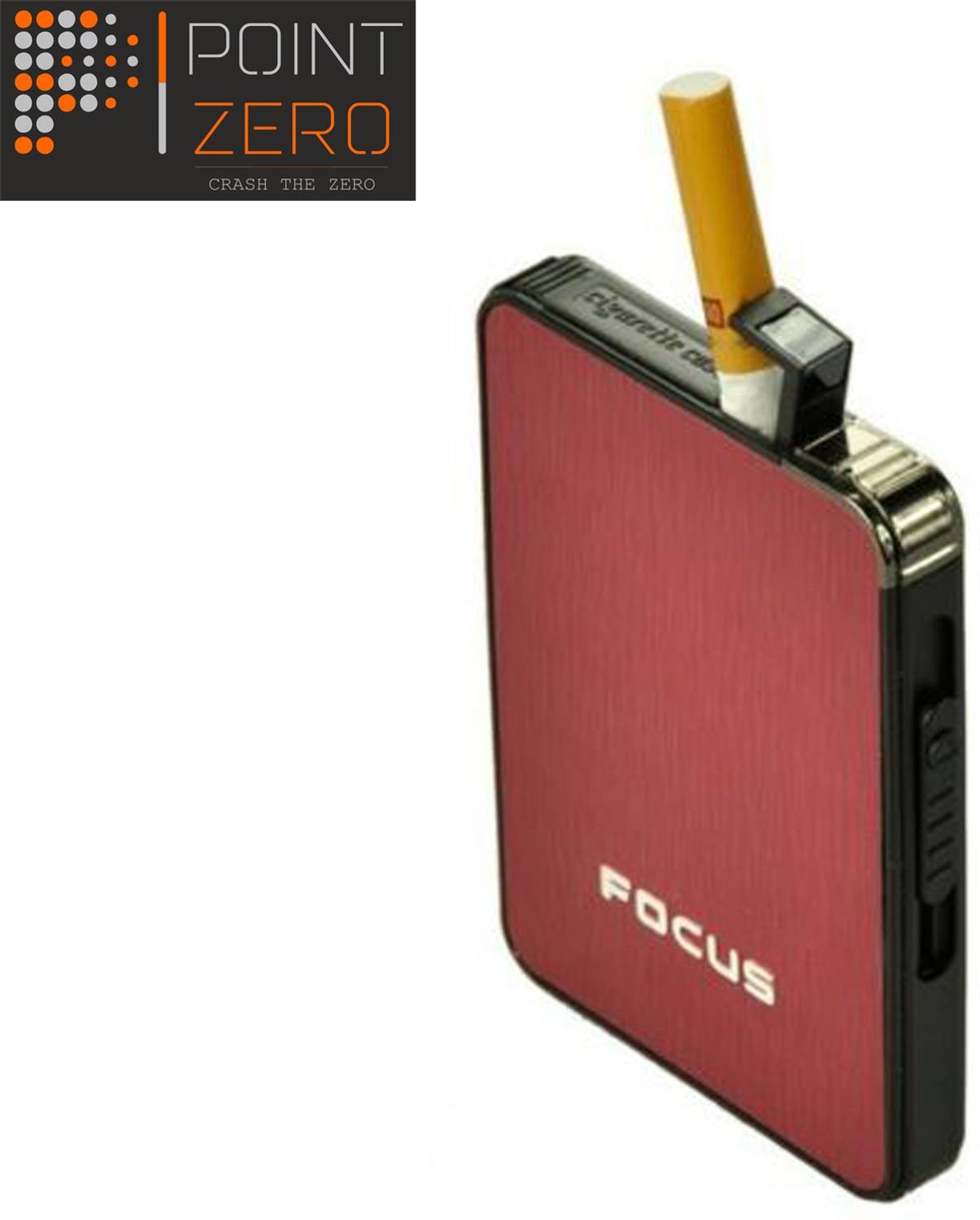 focus ultra thin cigarette case 6 pack Automatic Loading Dispenser With Built in Torch Lighter (GOLD COLOR) Portable Focus Ultra Thin Cigarette