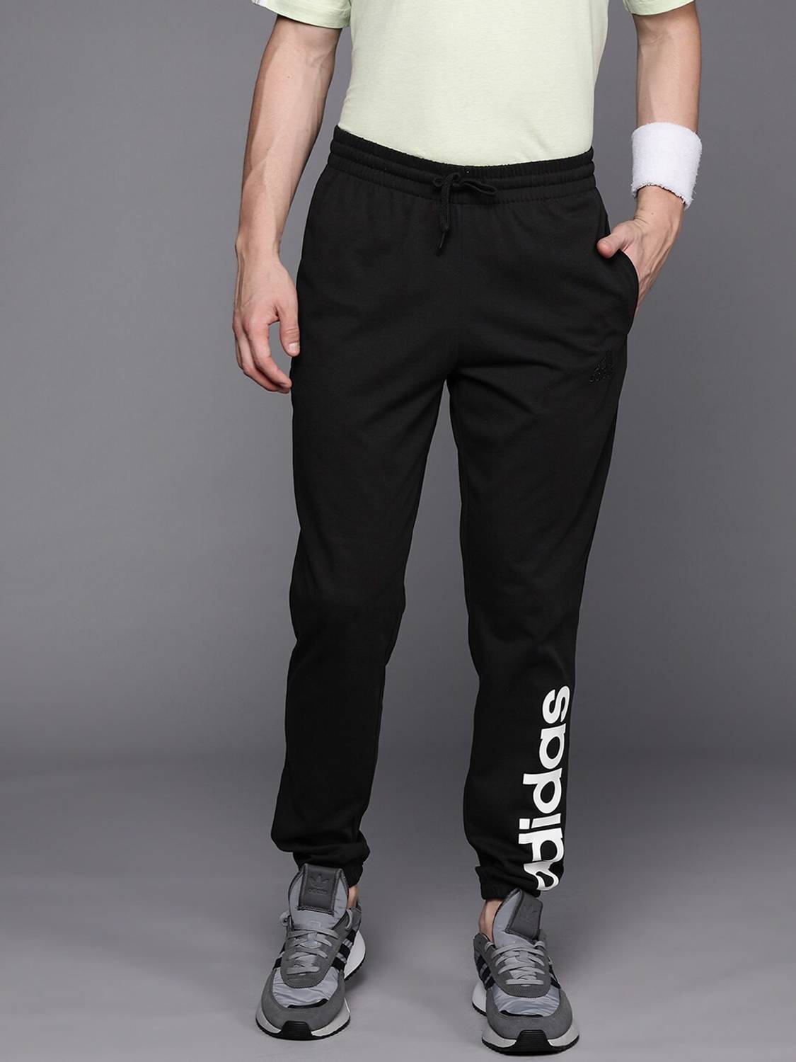 ADIDAS Printed Men Black Track Pants