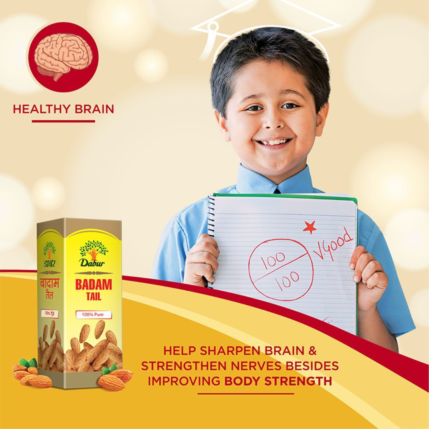 Image of Dabur Badam Tail | 100% Pure | 100 ml