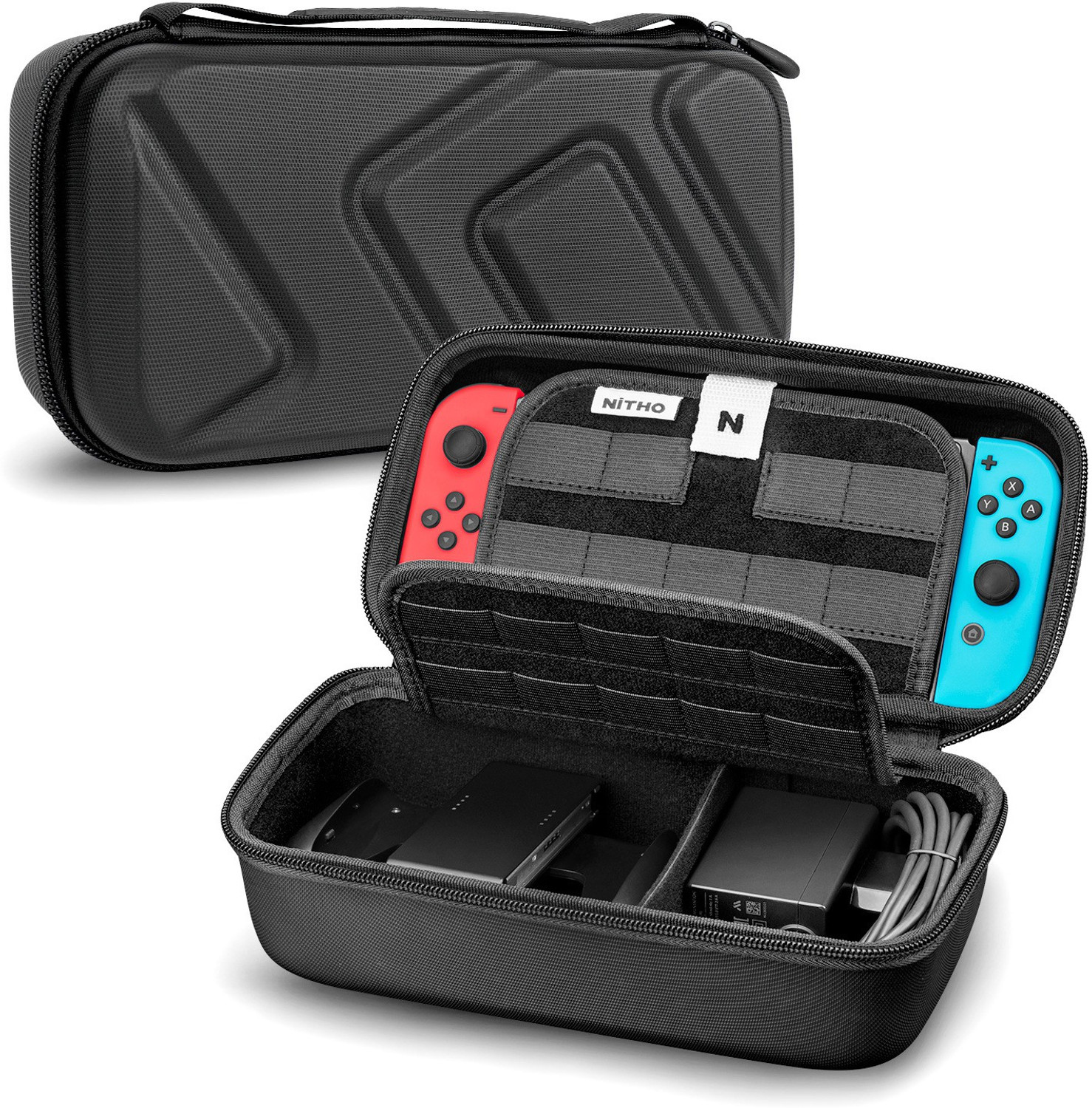 Image of Nitho Pouch for Nintendo Switch, Nintendo Switch Lite (Black, Hard Case, Polycarbonate, Pack of: 1)