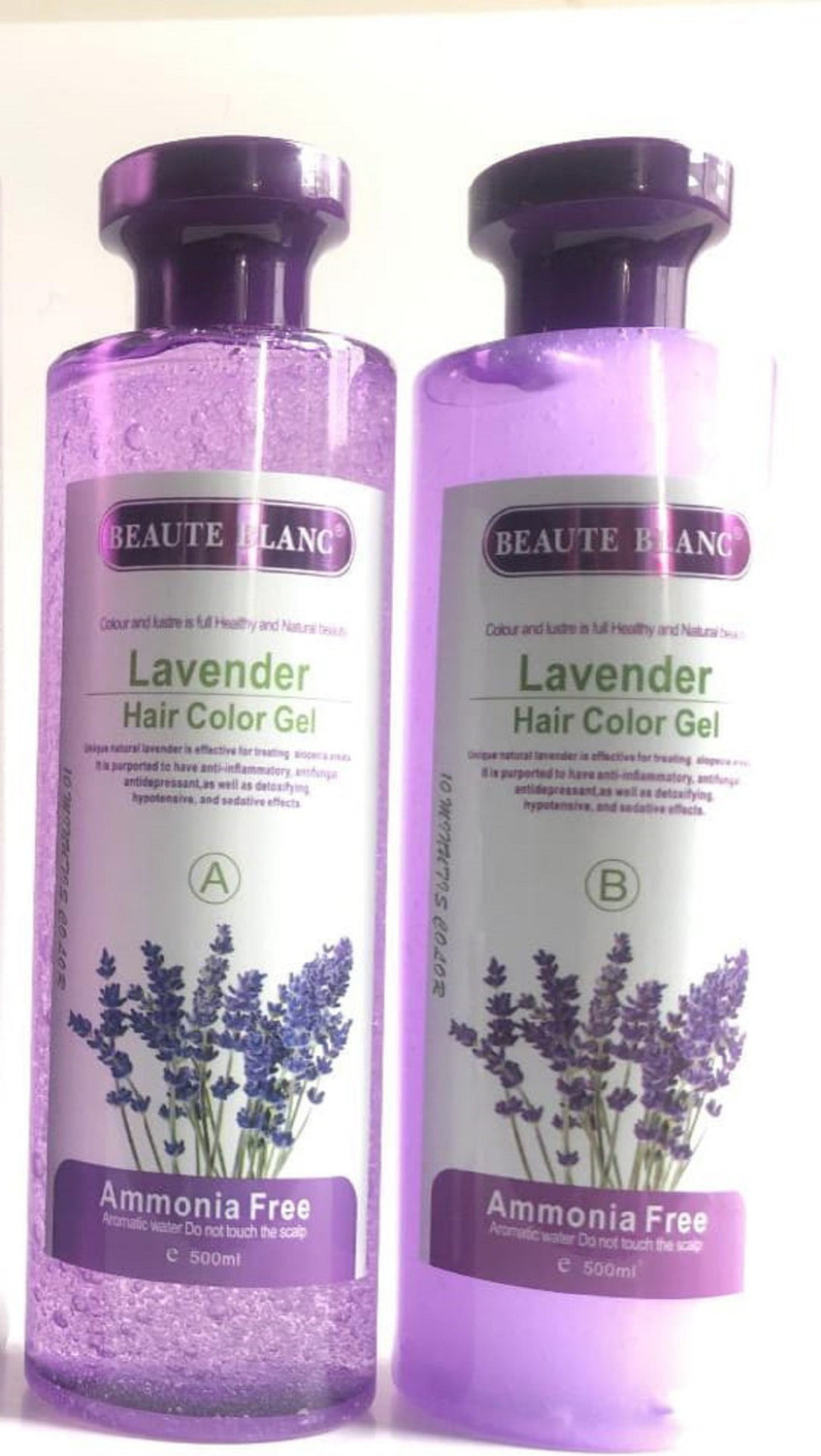 Image of BEAUTE BLANC Lavender Hair Color Gel Amonia Free Unique Natural Lavender (10 minutes color) , Black