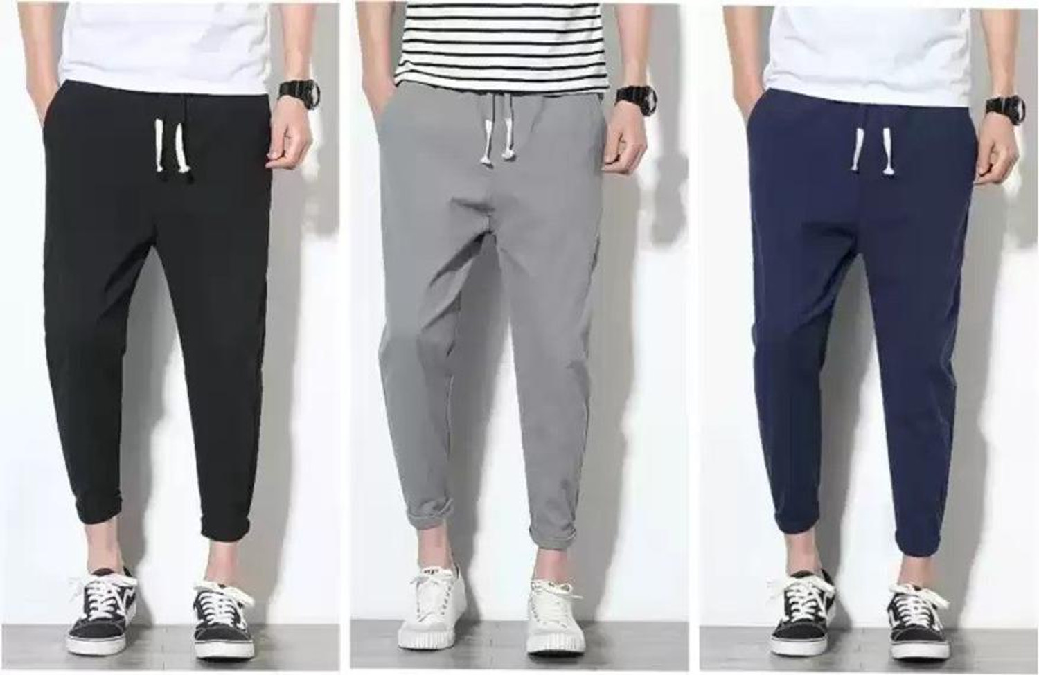 Image of SG Simla Garments Solid Men Blue, Black, Grey Track Pants