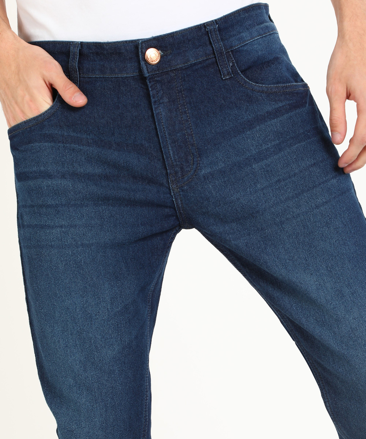 Image of NUMERO UNO Sustainable Denim Slim Men Dark Blue Jeans