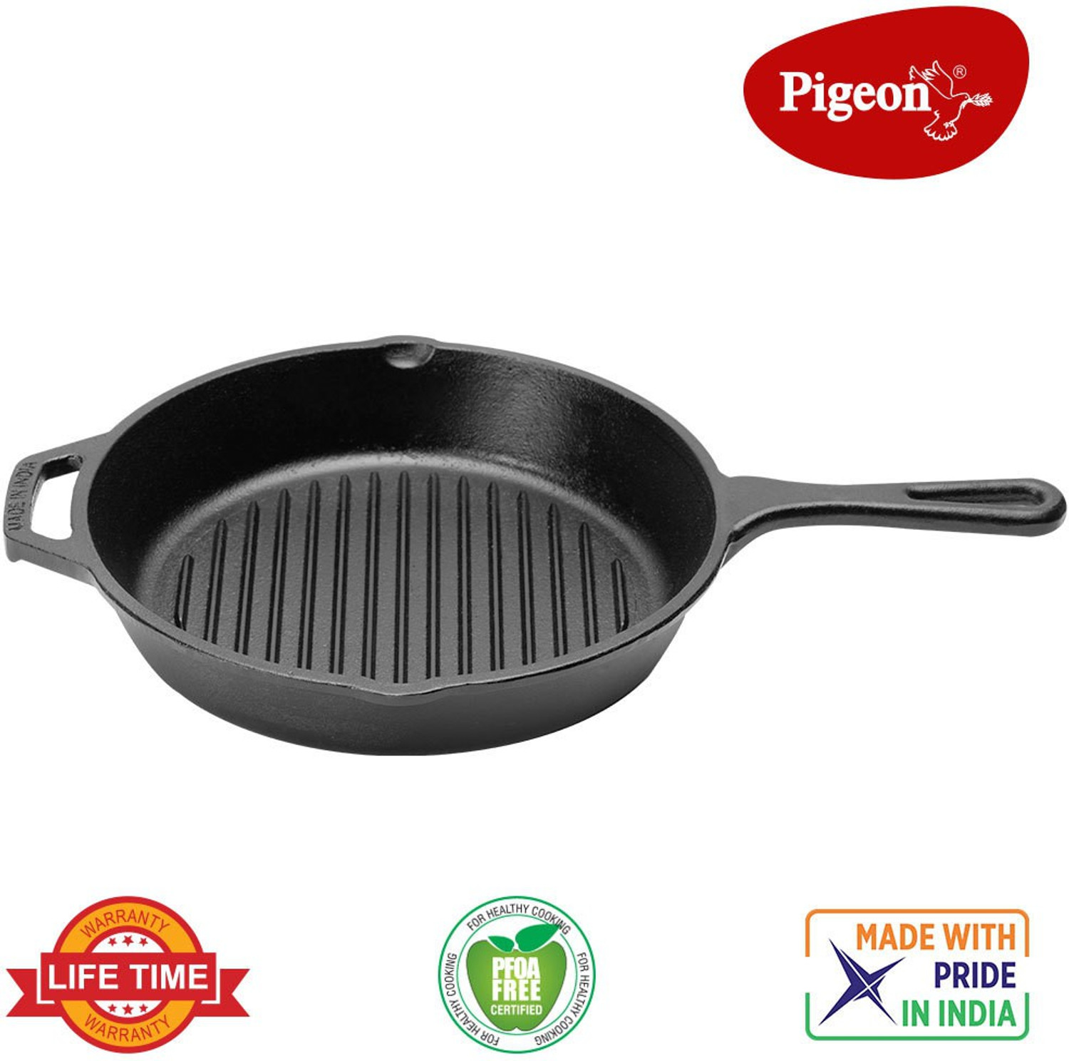 Image of Pigeon Cast Iron Grill Pan 25 cm diameter 0.25 L capacity