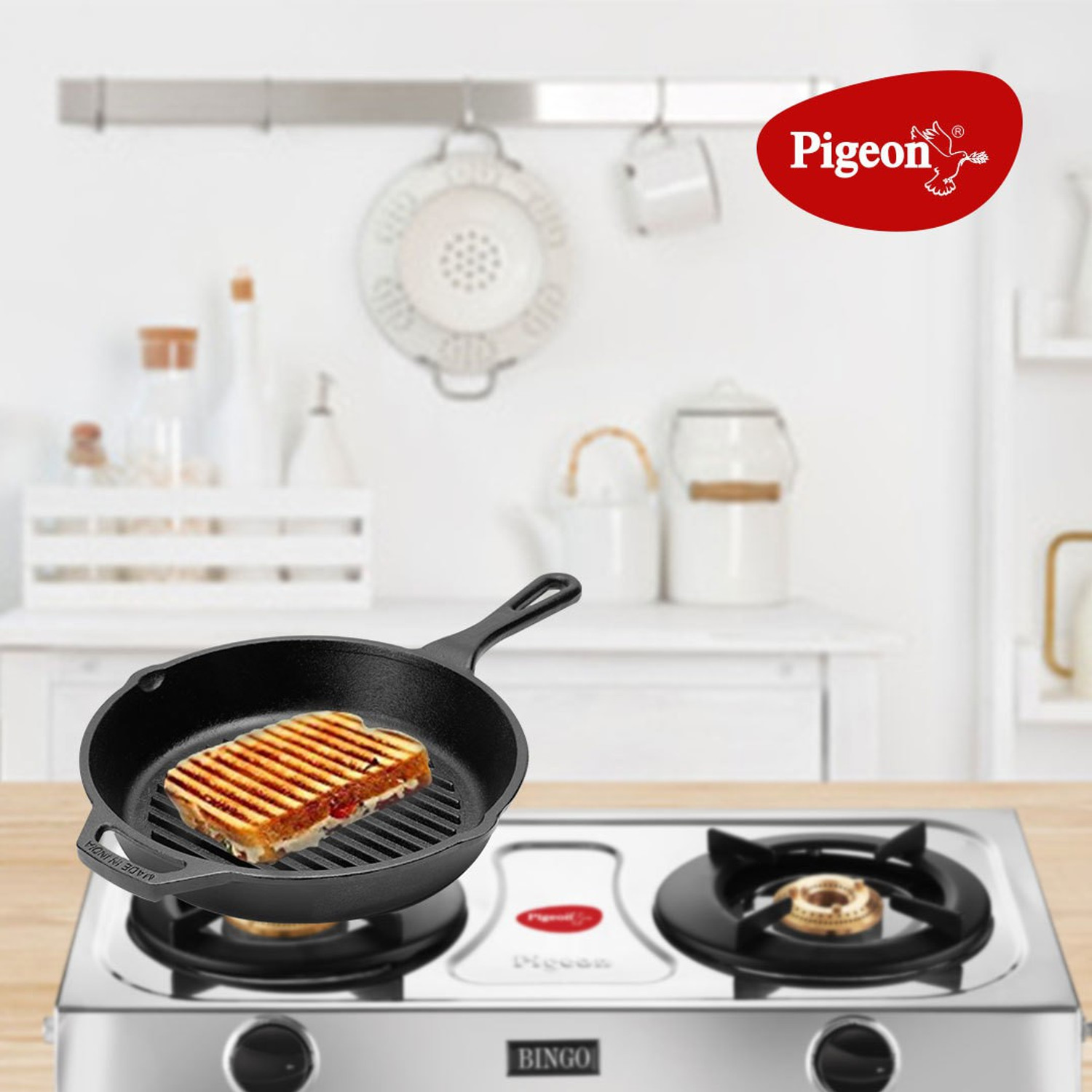 Image of Pigeon Cast Iron Grill Pan 25 cm diameter 0.25 L capacity