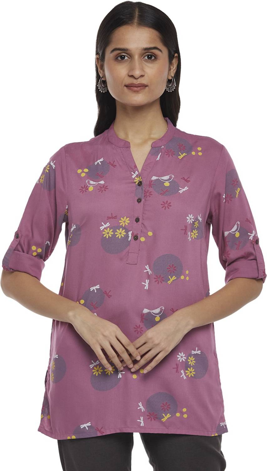 Akkriti by Pantaloons Casual Printed, Floral Print, Graphic Print Women Pink Top