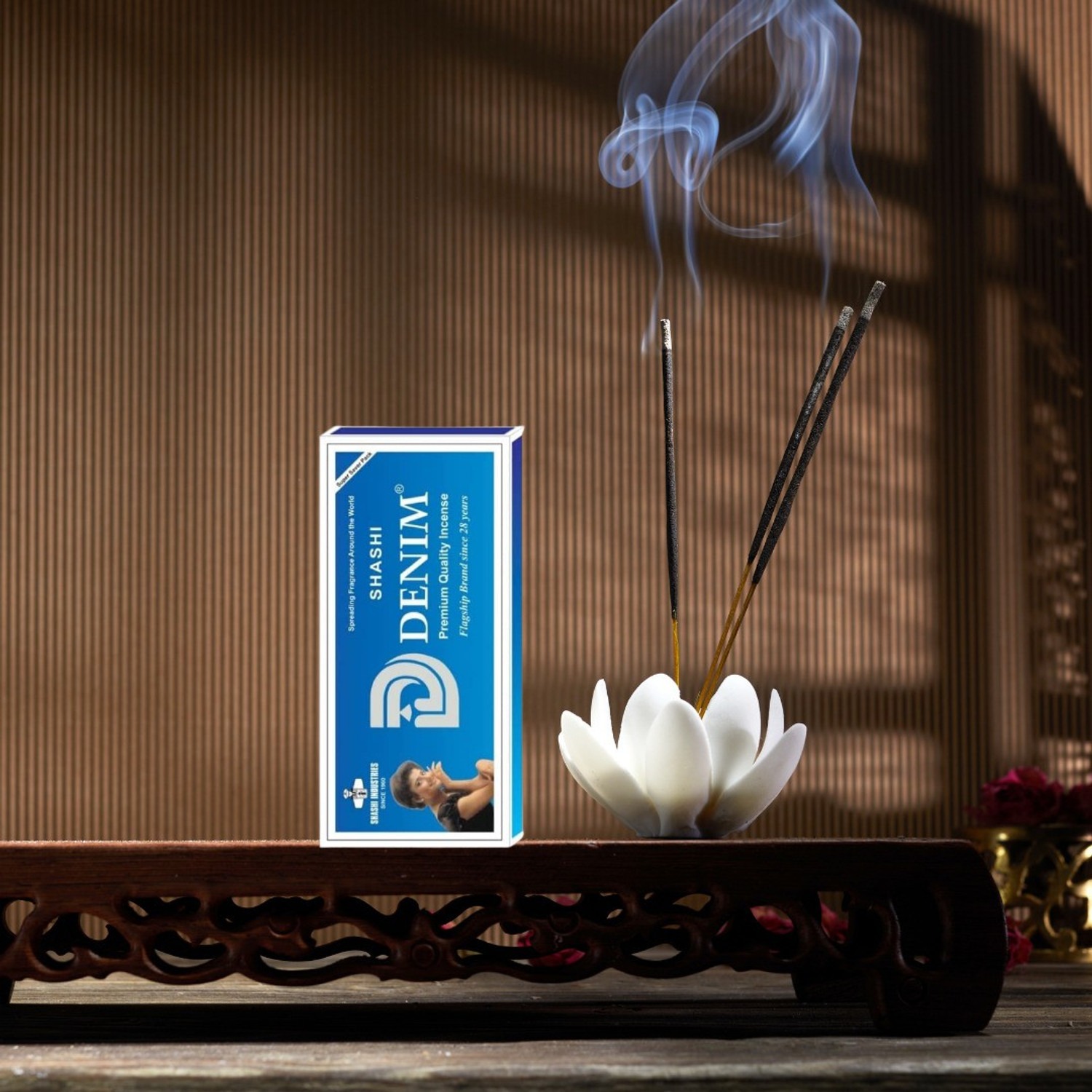 Image of SHASHI Denim Economy Incense stick / Agarbatti Woody Floral Musk For Home, Office,Pooja (200gm)Pack of 2 (160 Units, Set of 1)