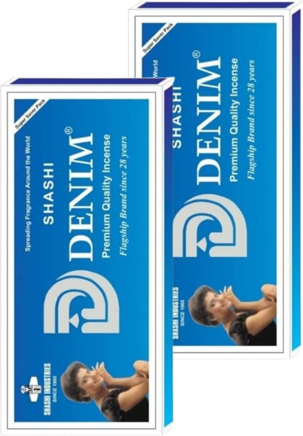 Image of SHASHI Denim Economy Incense stick / Agarbatti Woody Floral Musk For Home, Office,Pooja (200gm)Pack of 2 (160 Units, Set of 1)
