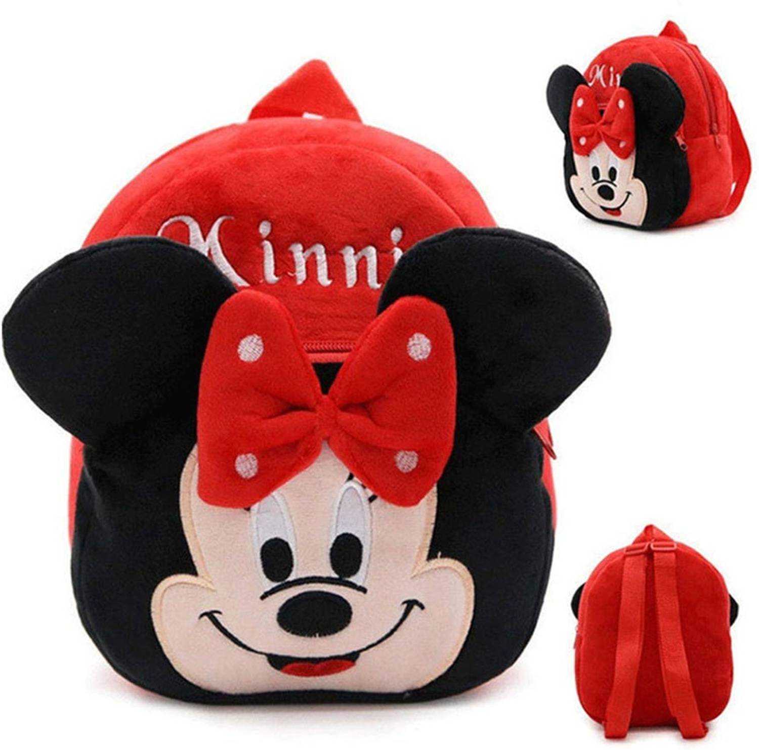 Afya kids Bag Minnie Red Plush Bag For Cute Kids 2-6 Years Plush Bag School Bag