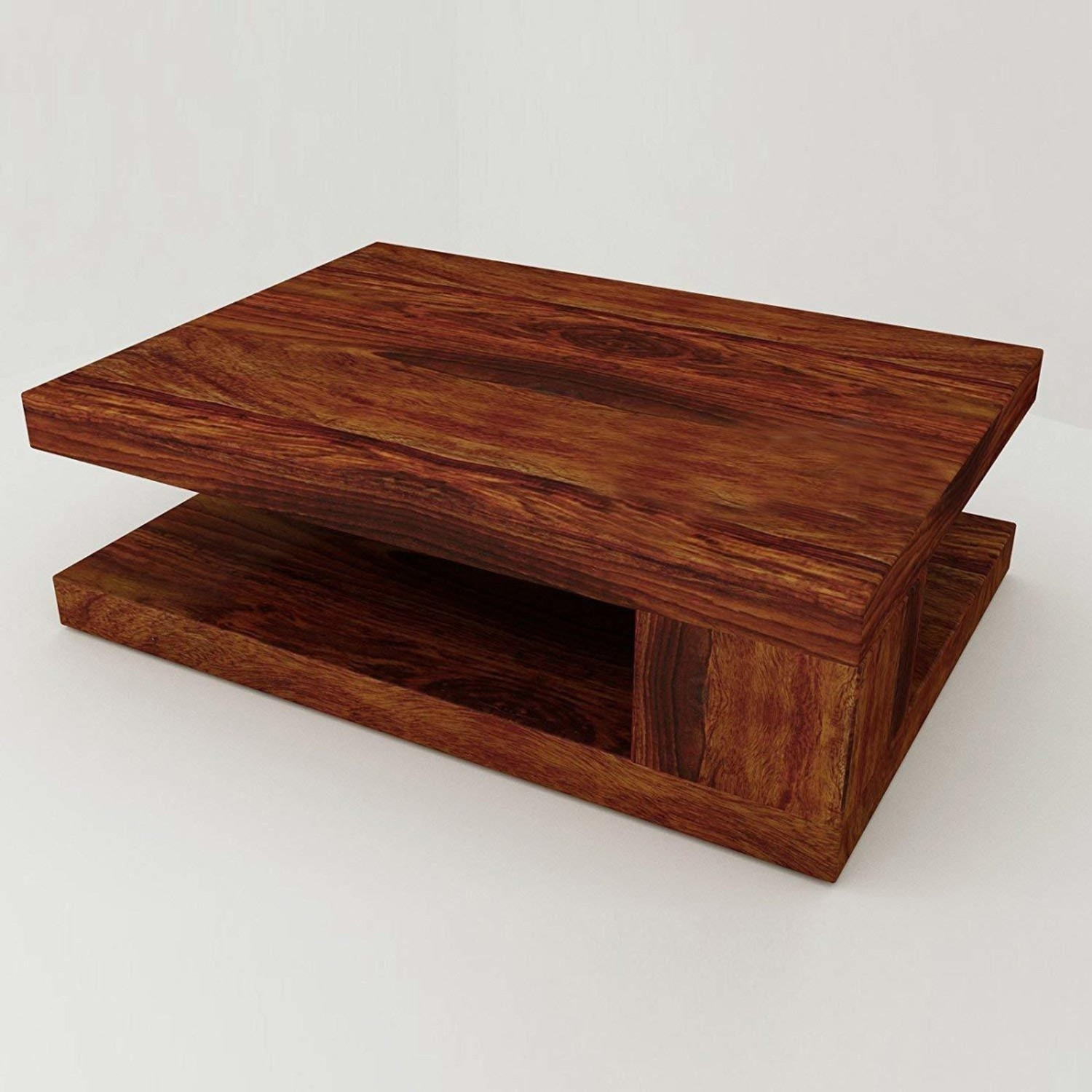 Image of Douceur Solid Sheesham Wood Coffee Table For Living Room / Hotel / Cafe. Solid Wood Coffee Table