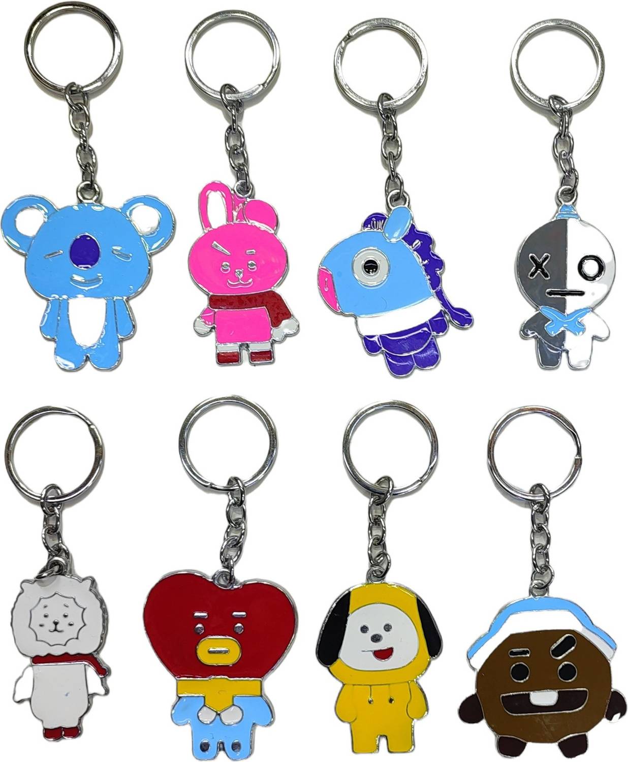 ★BTS KEYRING SET 7人 SOLO Jdp Novelty JdpNovelty Pack of 8 Metallic BTS Band Keychain