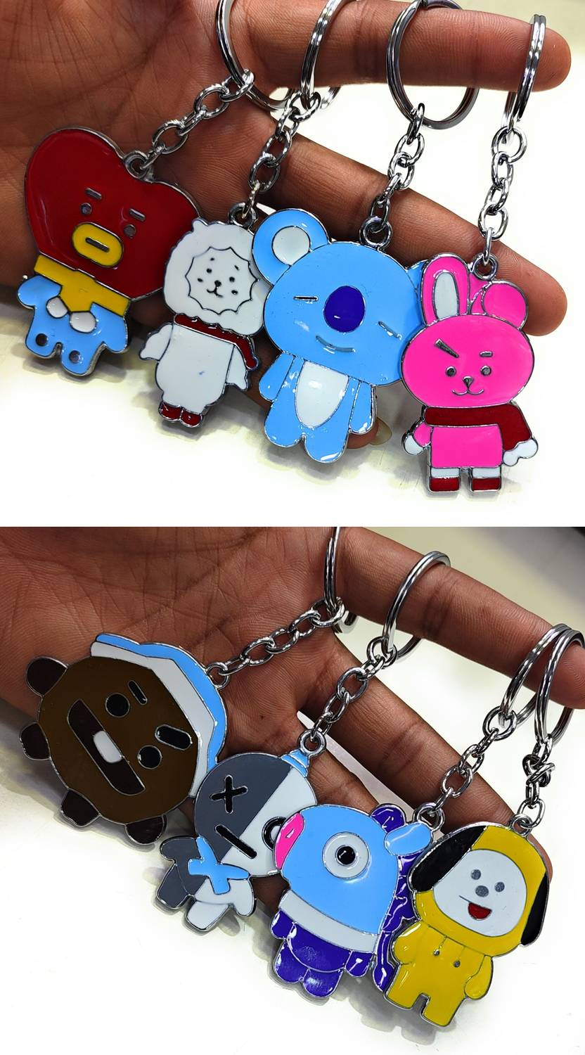 Jdp Novelty JdpNovelty Pack of 8 Metallic BTS Band Keychain