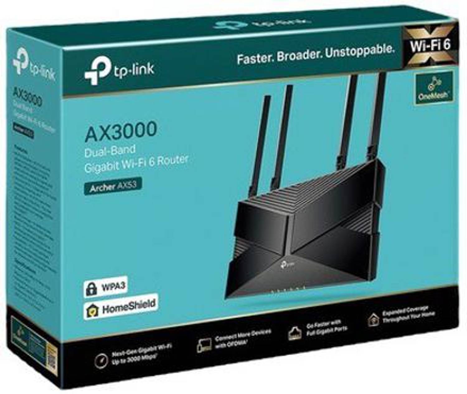 TP-Link Archer AX53 AX3000 Gigabit Wi-Fi 6 Wireless Router 2.4 GHz