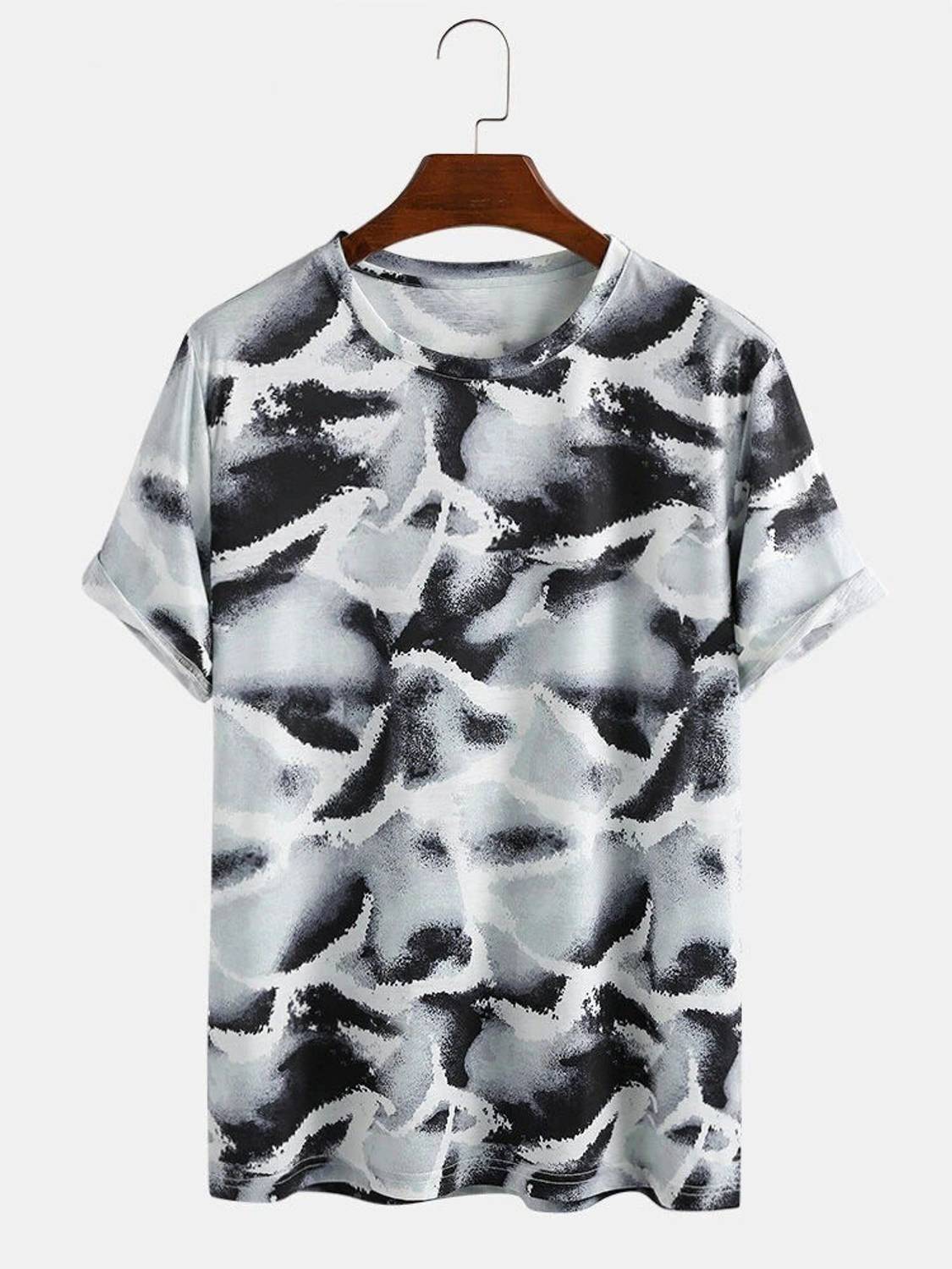 Peace Craft Printed Men Boat Neck Grey T-Shirt