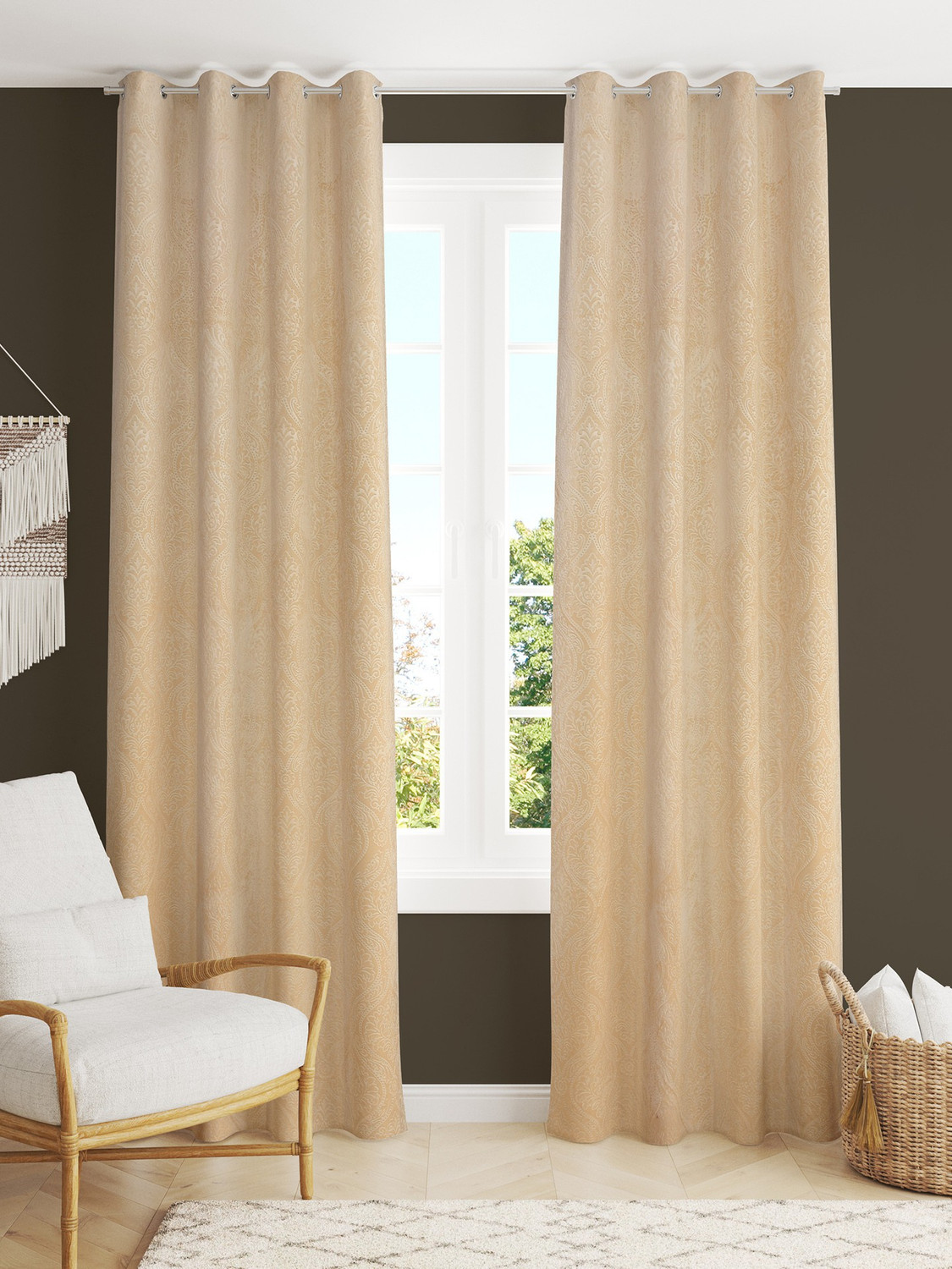 Image of Homefab India 214 cm (7 ft) Door Velvet Room Darkening Curtain (Pack Of 2)