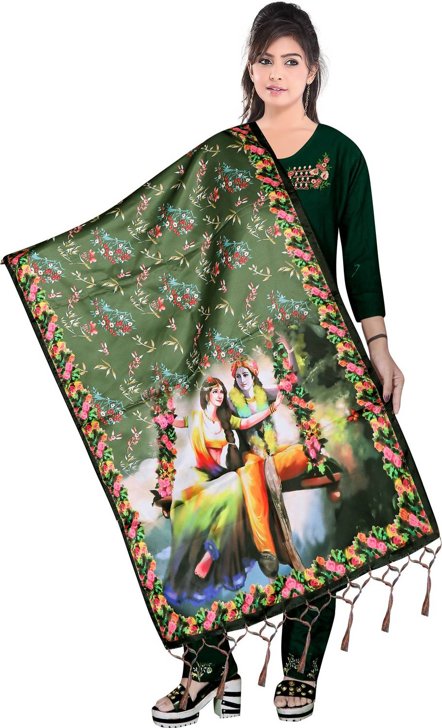 Bloviate Silk Blend Floral Print Women Dupatta