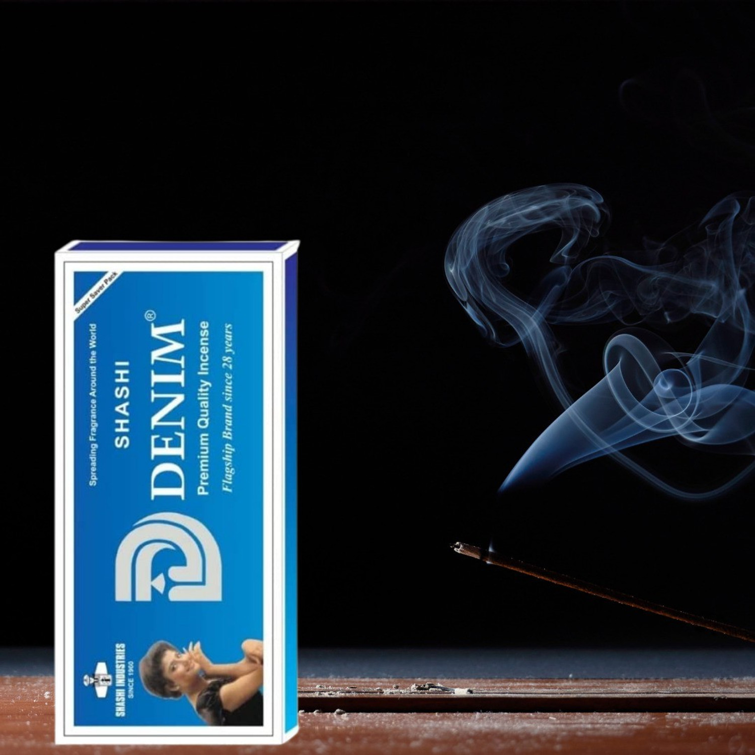 Image of SHASHI Denim Economy Incense stick / Agarbatti Woody Floral Musk For Home, Office,Pooja (200gm)Pack of 2 (160 Units, Set of 1)