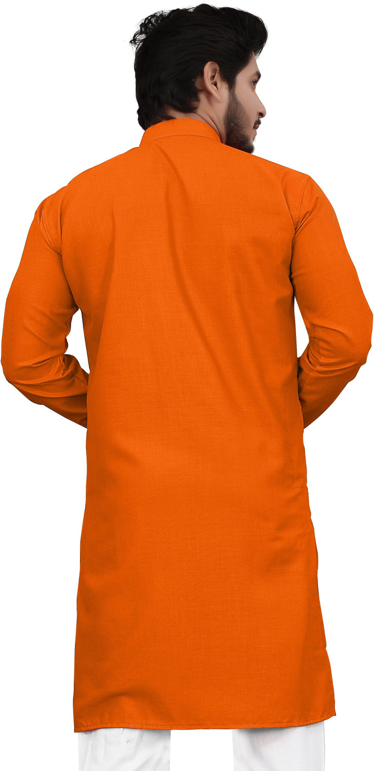 Image of ellark Men Self Design Straight Kurta