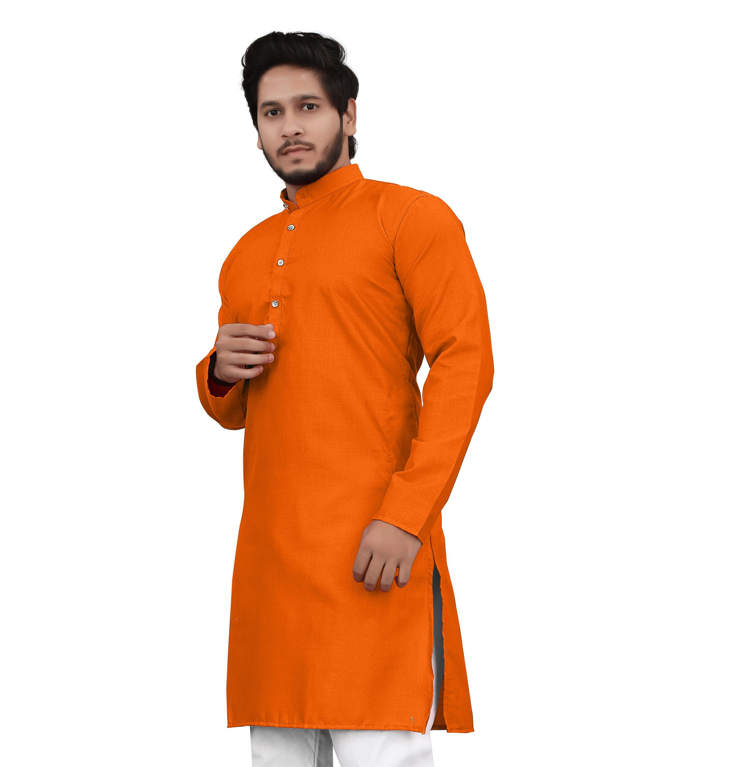 Image of ellark Men Self Design Straight Kurta